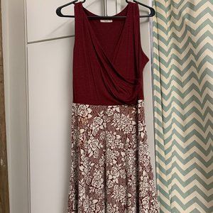 StitchFix Le Lis Karrigan Maroon Floral Dress